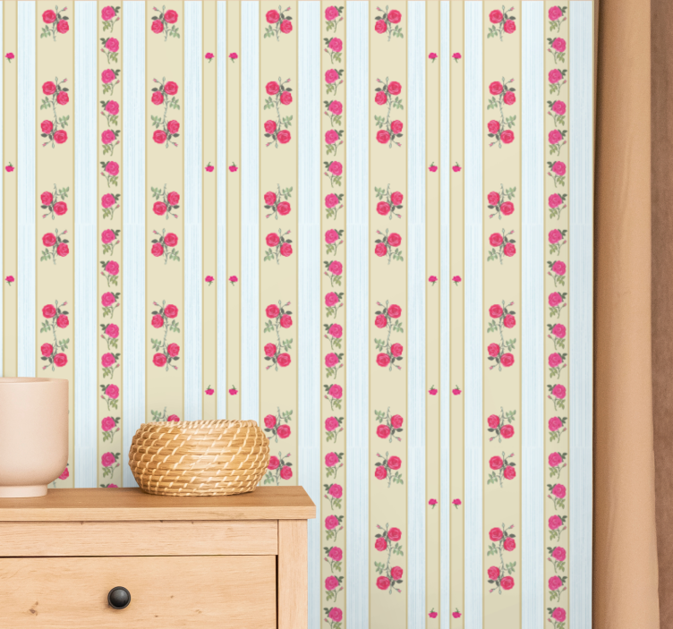 Floral Striped Elegance wallpaper striped - TenStickers