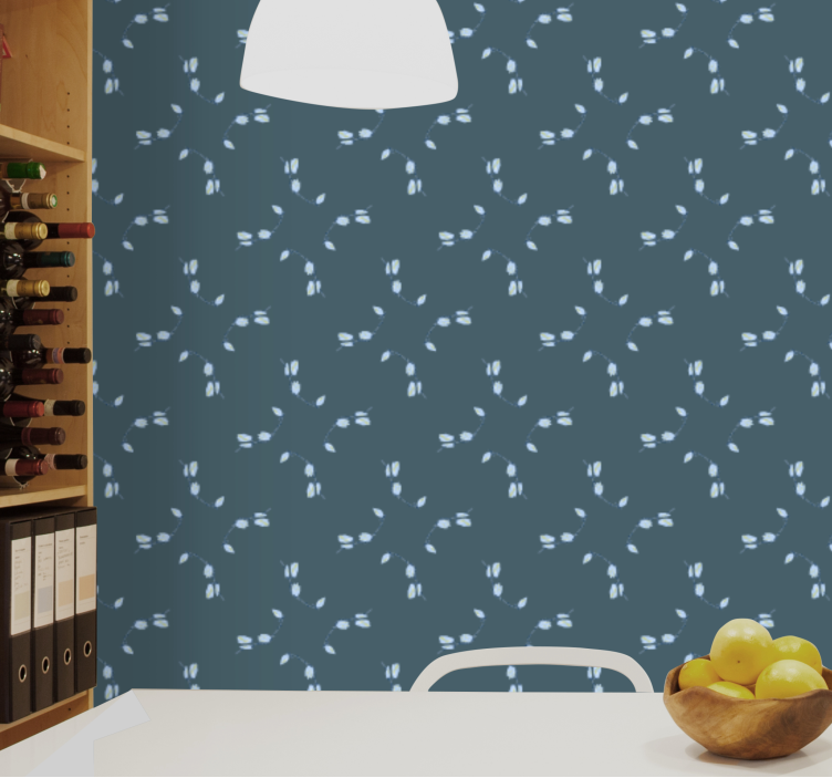 Flower pattern design contemporary wallpaper - TenStickers