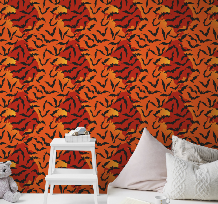 Flying Bats Collection cute halloween wallpaper - TenStickers