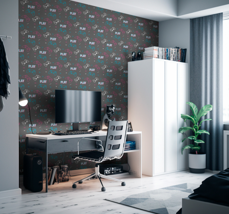 Gamer pattern Modern Wallpaper - TenStickers
