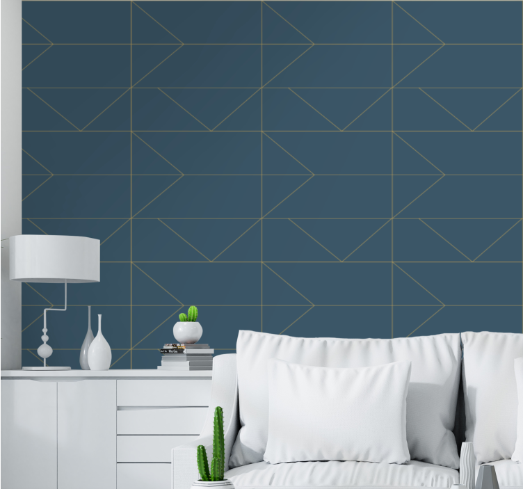 Geometric arrow shapes living area wallpaper - TenStickers