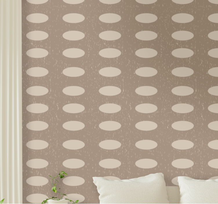 Geometric brown circle pattern spotty wallpaper - TenStickers