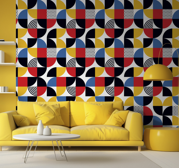 Geometric Circles Fusion wallpaper geometric - TenStickers