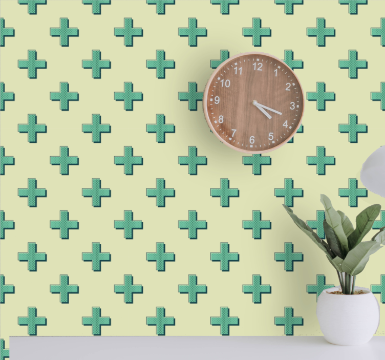 Geometric Cross Pattern wallpaper geometric - TenStickers