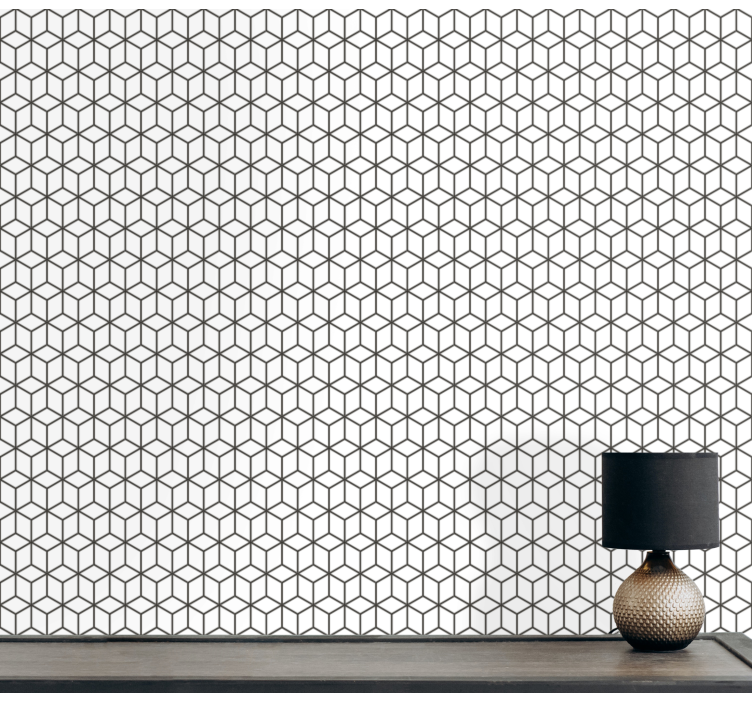 Geometric Cubic Pattern wallpaper geometric - TenStickers