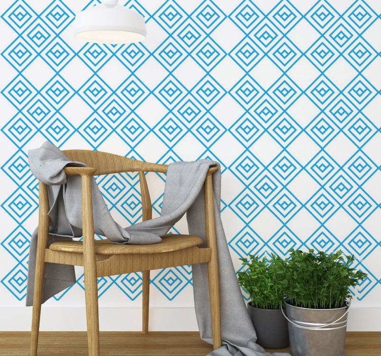 Geometric Diamond Pattern wallpaper geometric - TenStickers