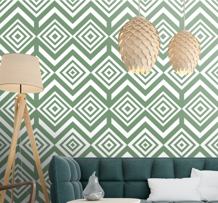 Geometric Diamond Shapes wallpaper geometric - TenStickers