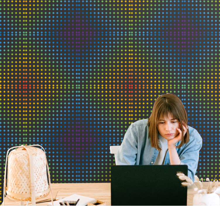 Geometric Dot Matrix abstract wallpaper - TenStickers
