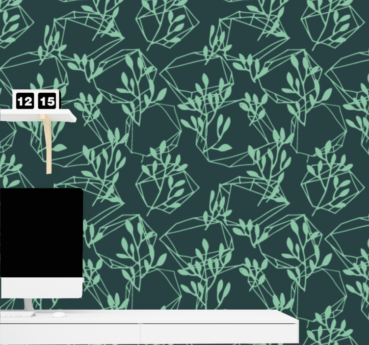 Geometric Foliage Pattern wallpaper geometric - TenStickers