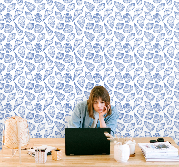 Geometric Leafy Patterns ornamental wallpaper - TenStickers