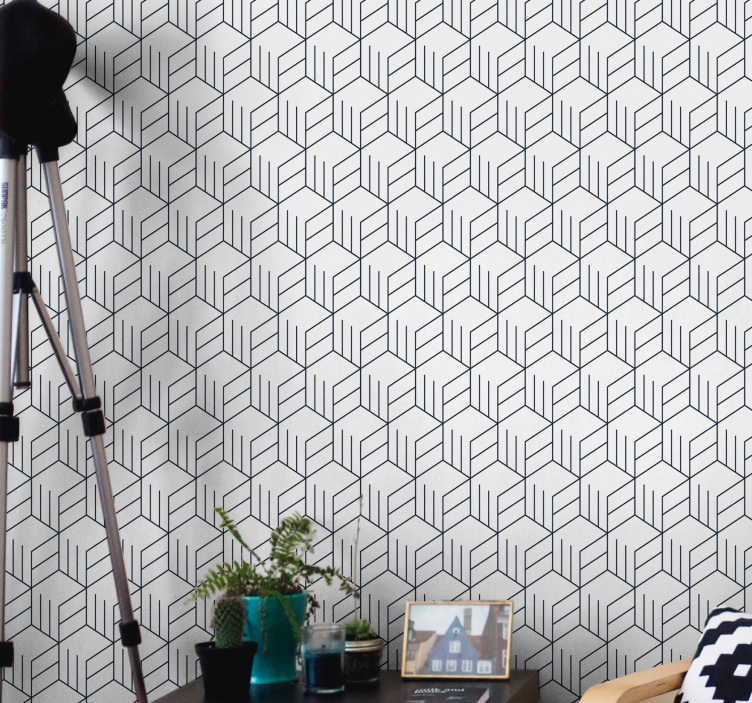 Geometric Line Pattern wallpaper geometric - TenStickers