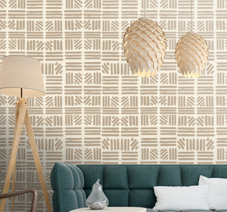 Geometric Line Patterns contemporary wallpaper - TenStickers