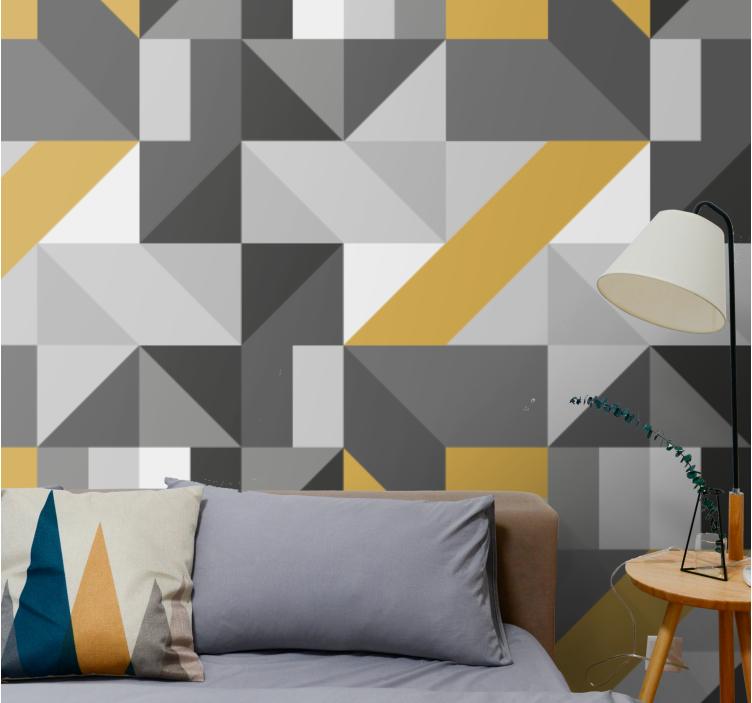 Geometry pattern with golden element wallpaper - TenStickers