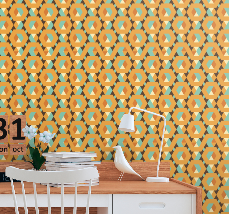 Geometric Retro Print wallpaper geometric - TenStickers