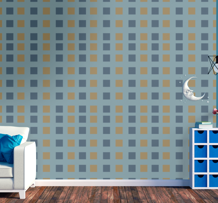 Geometric Square Grid wallpaper squares - TenStickers