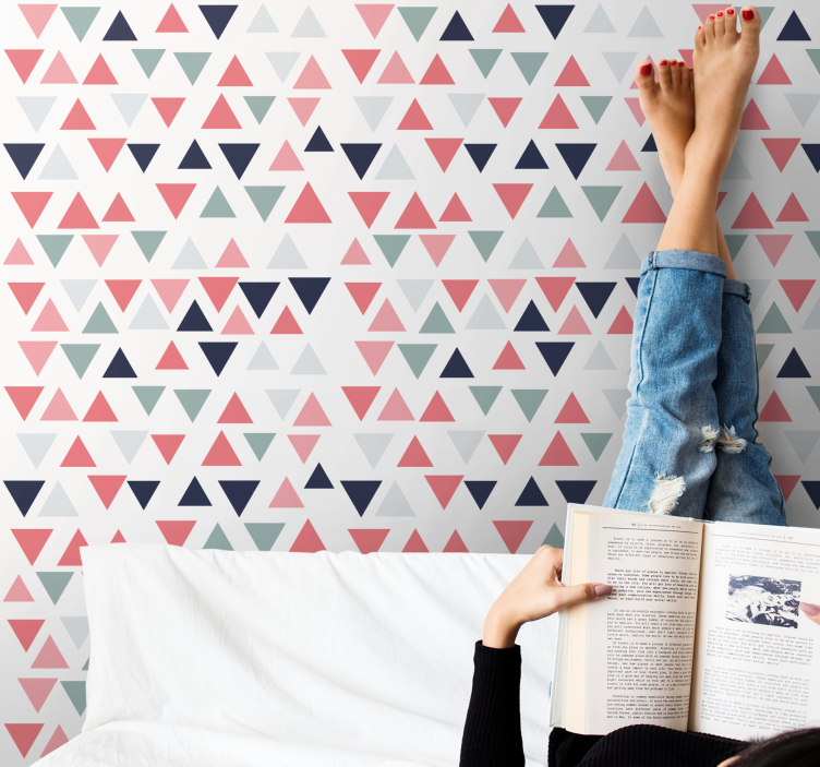 Geometric Triangle Motif wallpaper geometric - TenStickers