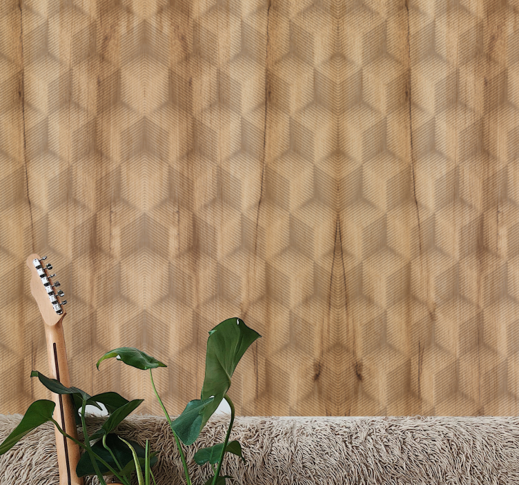 3D cubes motif textured wallpaper - TenStickers