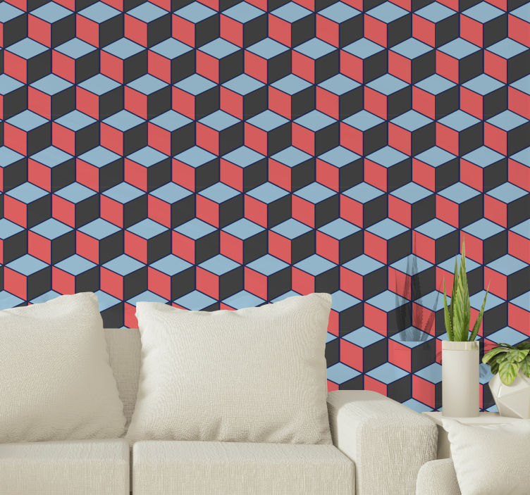 Geometrical squares 3D wallpaper - TenStickers