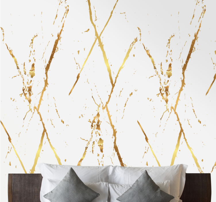 Gold marble stripes wallpaper - TenStickers
