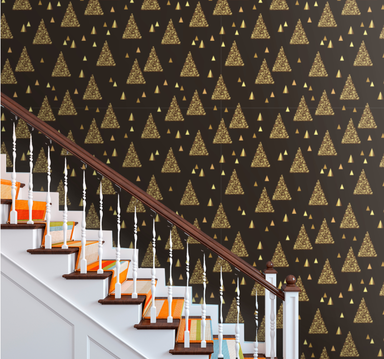 Golden Triangle Motif goemetric wallpaper - TenStickers