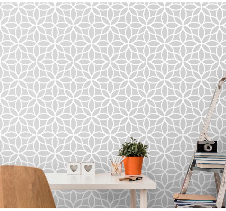 Gray and white modern pattern striped wallpaper - TenStickers