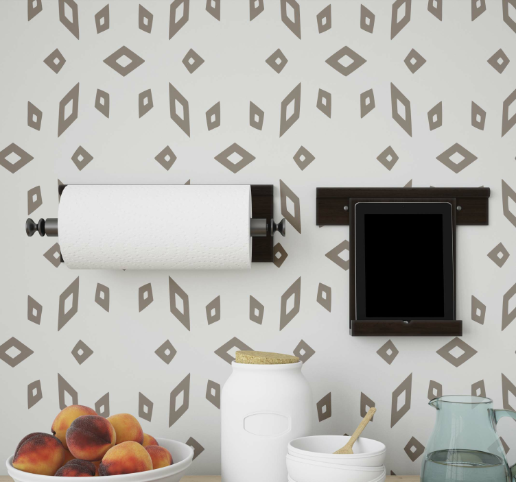 Gray-brown pattern Kitchen Wallpaper - TenStickers