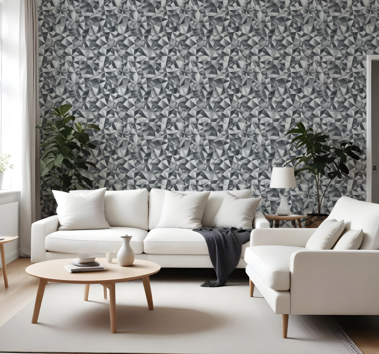 Gray diamonds contemporary wallpaper - TenStickers