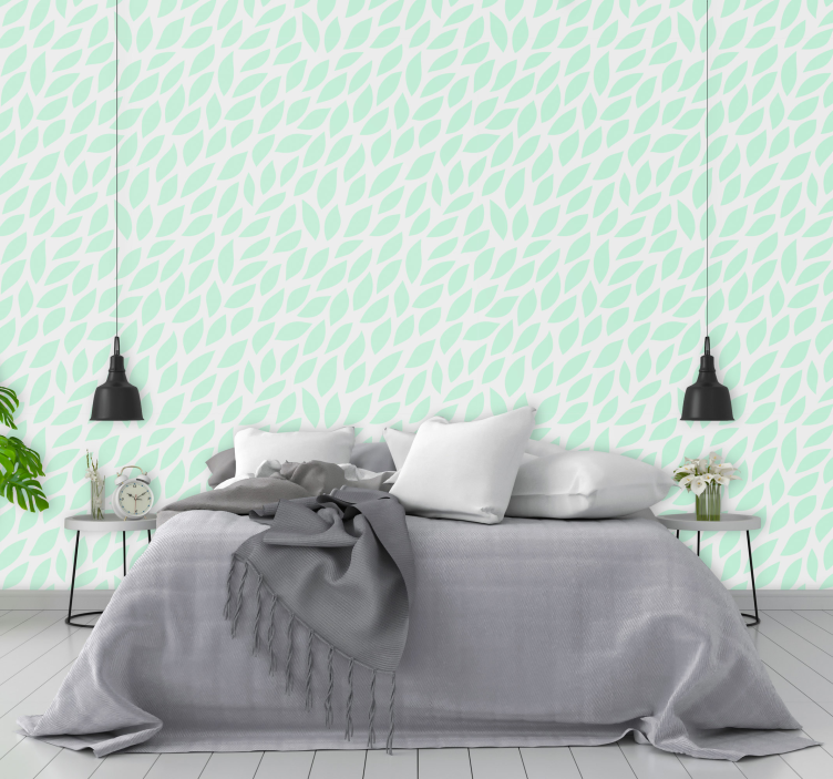 Green petals wallpaper flower wallpaper - TenStickers