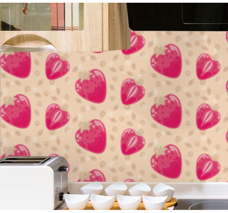 Hearts Pattern kitchen wallpaper - TenStickers