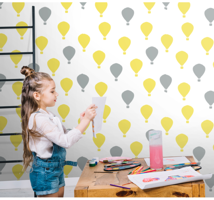 Hot Air Balloon Pattern wallpaper childrens room - TenStickers