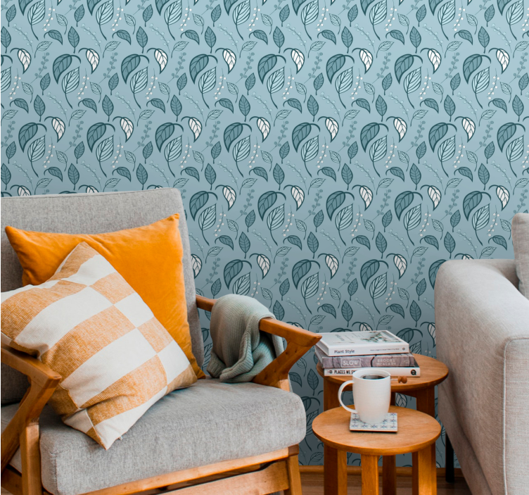 Scandinavian sprout leaves wallpaper - TenStickers