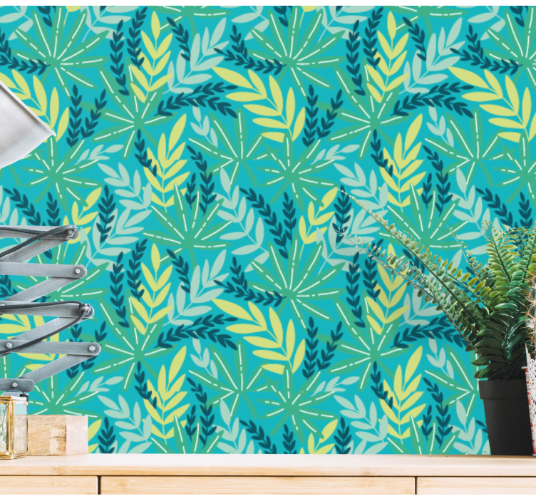 Green tropical pattern nature wallpaper - TenStickers