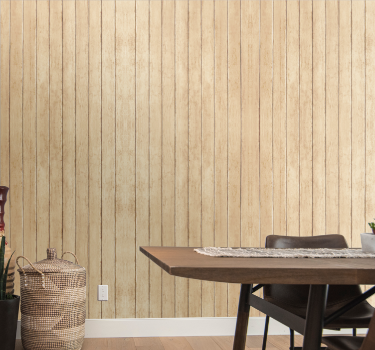 Light raw and worn wooden boards wood wallpaper - TenStickers