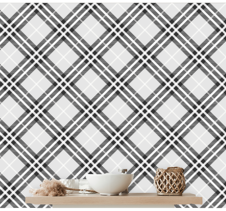 Linear Diamond Pattern wallpaper geometric - TenStickers