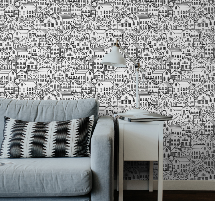 Living Room Wallpaper City motifs - TenStickers