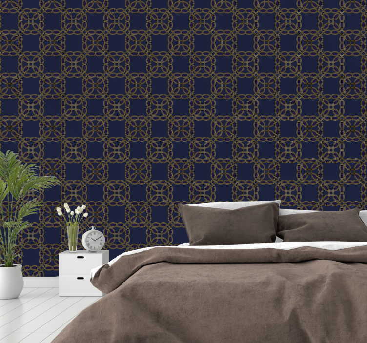 Luxury pattern blue  Modern Wallpaper - TenStickers