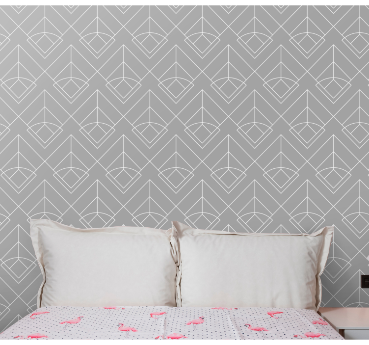 Luxury white lines pattern Modern Wallpaper - TenStickers