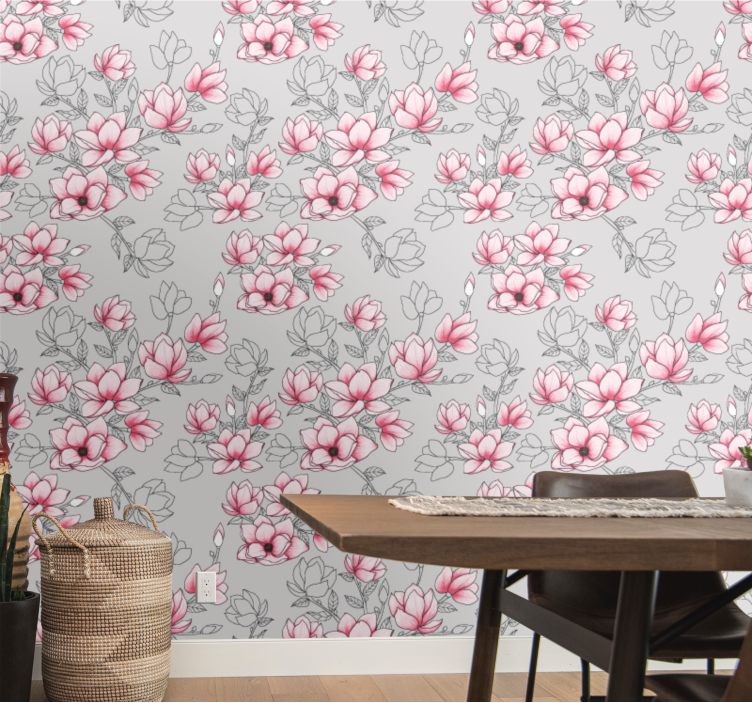 Magnolia Floral Design flowers wallpaper - TenStickers