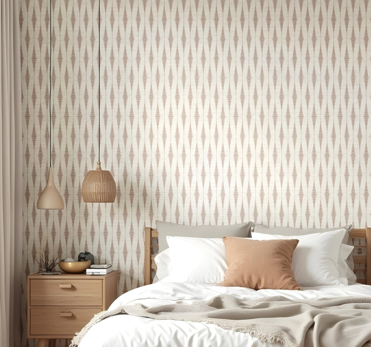 Mocha Mousse rabaul ikat goemetric wallpaper - TenStickers