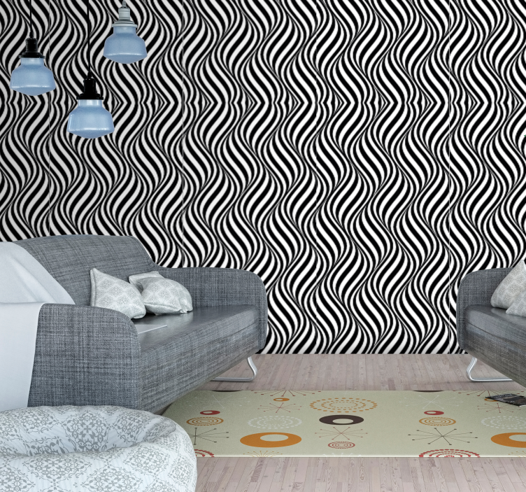 Monochrome geometric 3d wallpaper 3D Wallpaper - TenStickers