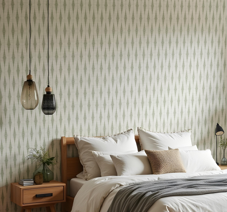 moss green rabaul ikat goemetric wallpaper - TenStickers