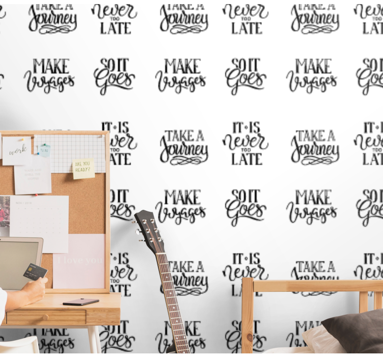 Motivational Quotes lettering wallpaper - TenStickers