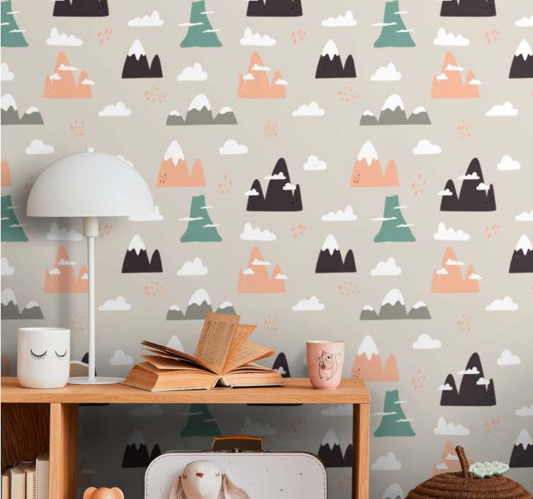 Scandinavian mountains wallpaper childrens room - TenStickers