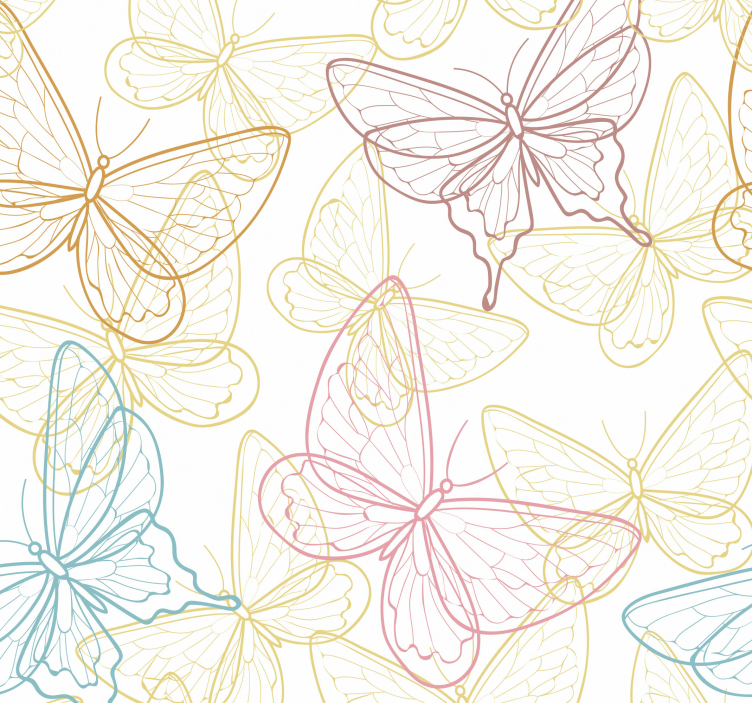 Bathroom wallpaper multicolored butterfly - TenStickers