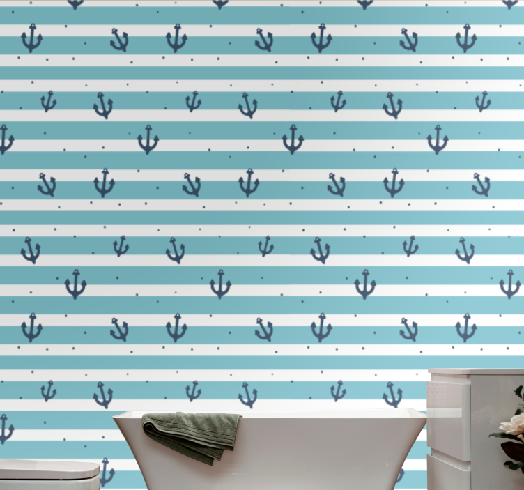 Nautical Stripe Pattern wallpaper striped - TenStickers