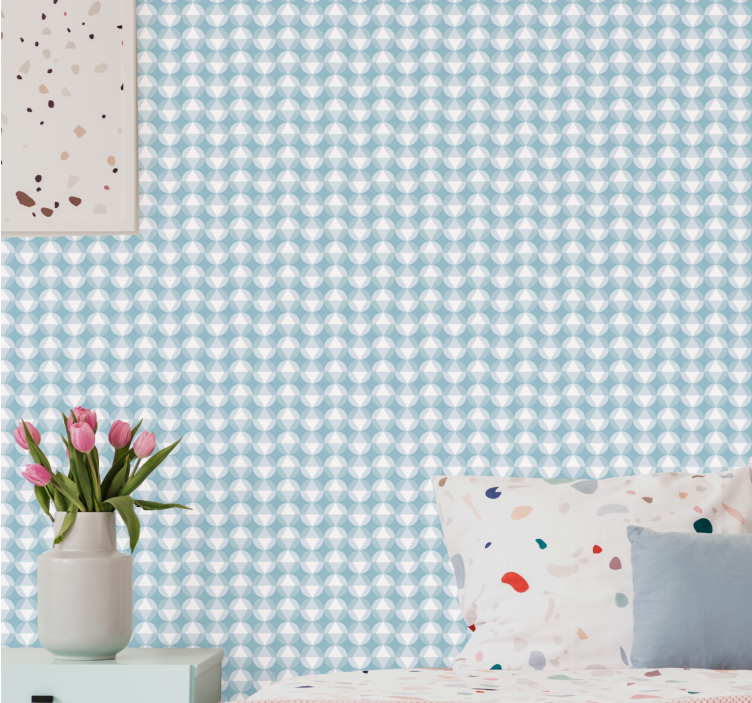Nordic style with blue pattern wallpaper - TenStickers