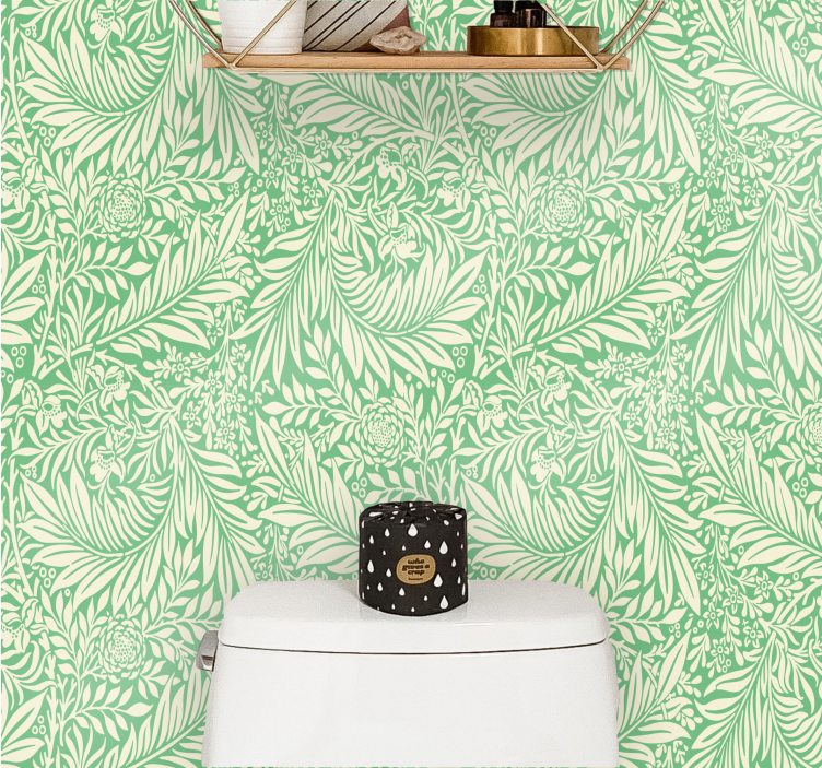 Northern forest style layered leaf wallpaper - TenStickers