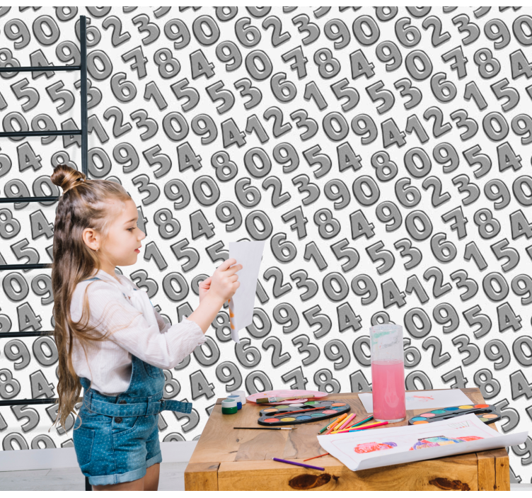 Number Arrangement lettering wallpaper - TenStickers