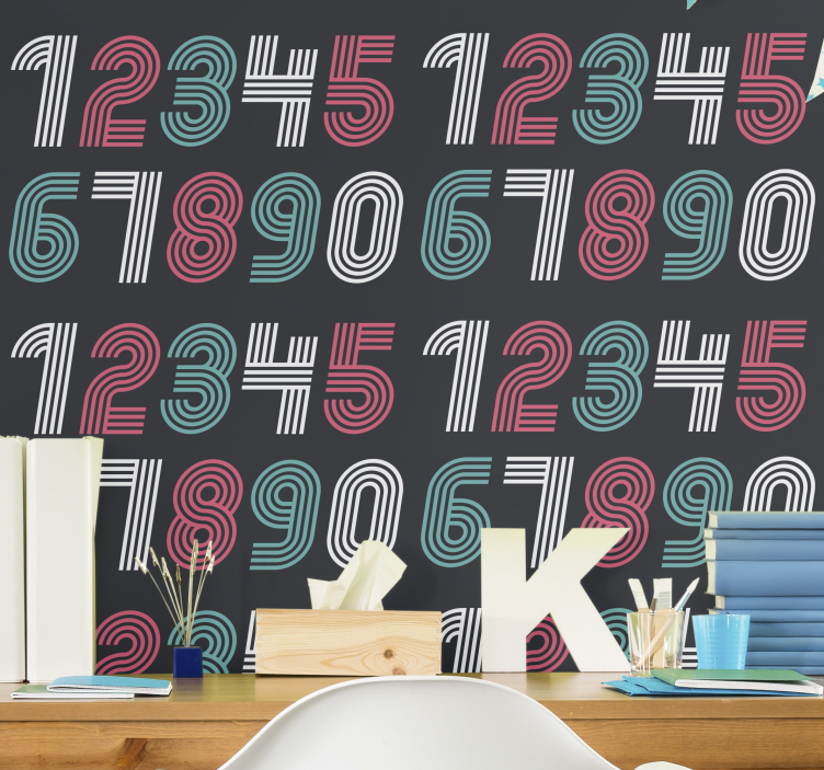 Numerology teen bedroom wallpaper - TenStickers