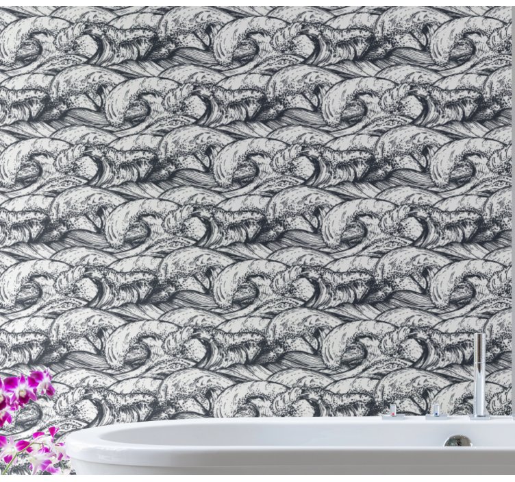 Ocean Waves Pattern nature wallpaper - TenStickers